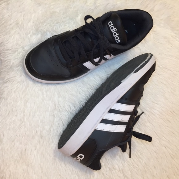 adidas Other - Adidas Black Sneakers White Stripe Size 8